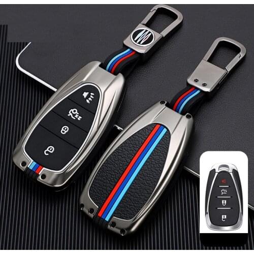 Zinc Alloy Remote Key Cover Case For Chevrolet Chevy Camaro Malibu Cruze Spark Volt Bolt Trax Sonic Key Case Keychain Protector