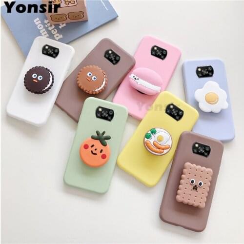 For Xiaomi Poco X3 NFC 6.67" Case Phone Holder Silicone 3D Cartoon Cover For xiomi poco x3 nfc Cases Ring Stand