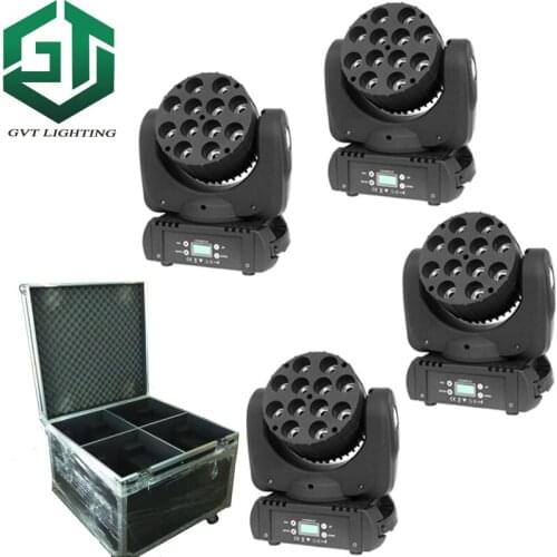 With Flight Case well packed 150W LED Beam 12x12W RGBW(CMY) Quad moving head light stage dj equipment