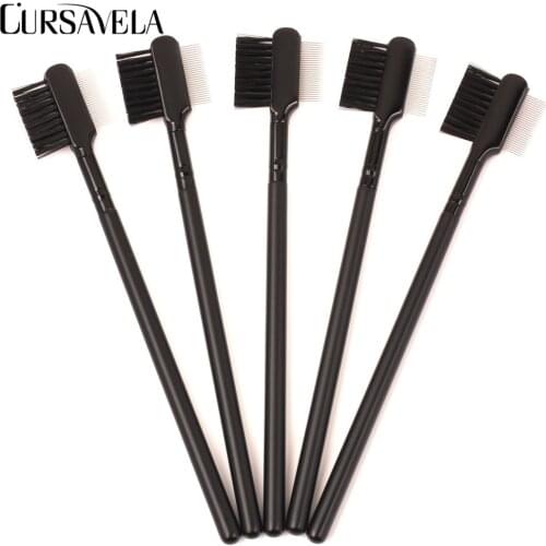 CURSAVELA 5PCS Lashes Extension Brush Steel Comb Eyebrow Eyelash Mascara Curl Combs Cosmetic Tools Vendor Beauty Tool Wholesale