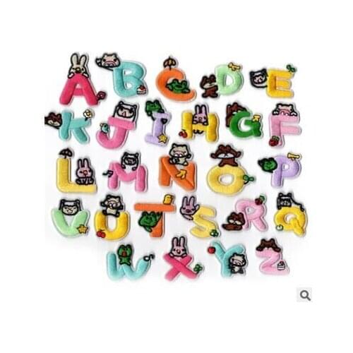 DD 10ps New Cartoon 26 English letters embroidery patch patch clothes jeans hole patch clothing accessories tape