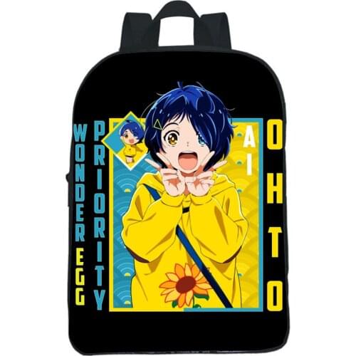 Wonder Egg Priority Backpack Children Bag Kindergarten Bags Yellow Sunflower Hoodie Girl Anime Cosplay Daily Casual Bookbag