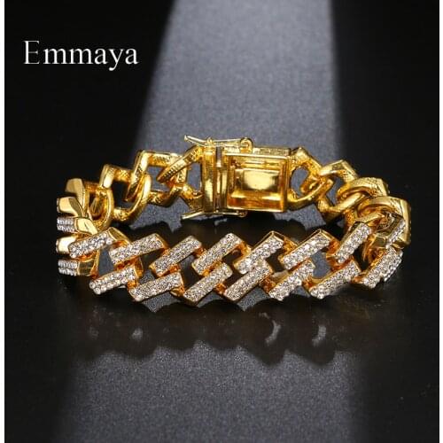 EMMAYA New Fashion Jewelry Women Party Charming Bracelet Tow Colros Choice Exquisite Zirconia Geomerty Shape Fancy Gift