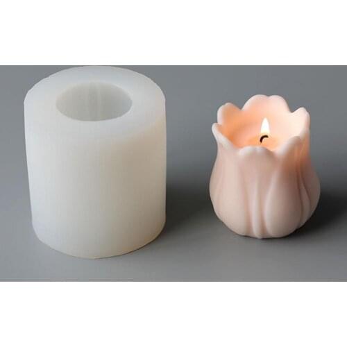 3D Tulip Shape Candle Mold Tulip Flower Handmade Silicone Wax Mold Making Molds for Candle Plaster Soap Dropshipping