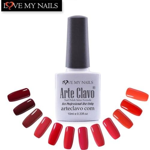 Arte Clavo 12pcs/lot Red Color Series Gel Nail Polish UV Color Gel Polish Hot Sale Red Set Soak Off Gel Polish UV LED Lamp
