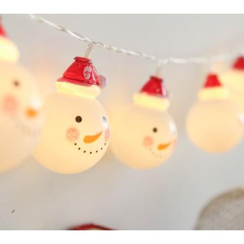 10/20/30LED String Lights Santa Snowman Led Garland Christmas Decorations for Home Outdoor Navidad Decor Natal Battery Operated