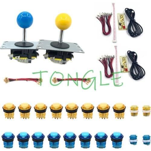 DIY arcade game control board kit 2 Players Joystick game Kits With 20 LED Arcade Buttons to USB Encoder Kit for PC PS3 Android