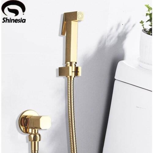 Gold Brass Shower Tap Bidet Faucet Washer Single Cold Water Bathroom Wash
