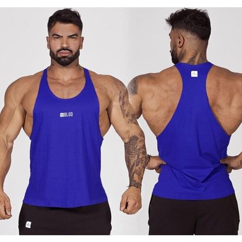 Summer new style gyms exercise fitness sportswear jogger brand fashion men’s vest cotton streetwear casual men’s shirt