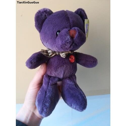 About 25cm lovely purple teddy bear plush toy soft doll baby toy Christmas gift h2702