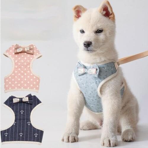Fashion Pet Dog Harness and Leash Set Leash Vest Bow Pet Chest Strap for Small Cat Dog Chain Dog Supplies