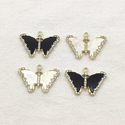 New arrival! 19x27mm 50pcs Rhinestone Butterfly Charm for Handmade Necklace Earring DIY Parts Jewelry Findings & Components