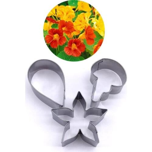 Wholesale 10 Sets(3 pcs/set) Nasturtium Petal Cutters Set, Stainless Steel Fondant Cake Cookie Decorating Tools