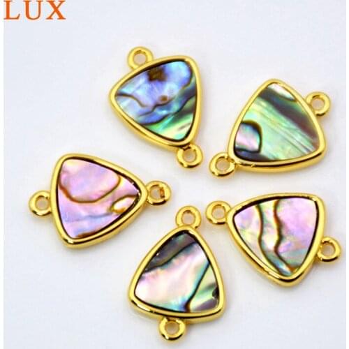 Wholesale Natural abalone shell connector beads triangle abalone shell pendant DIY bracelet necklace jewely