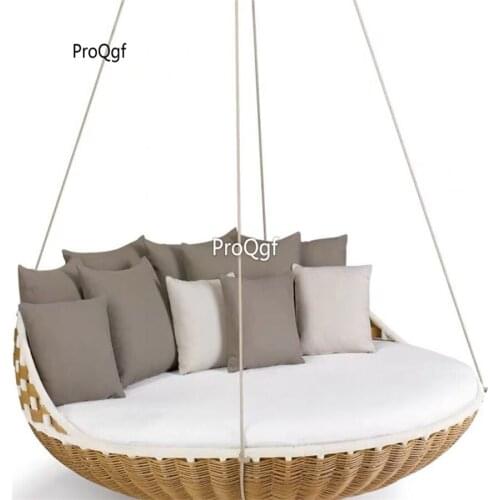 Prodgf 1 Set 180*180*65cm Rattan Hanging Bed