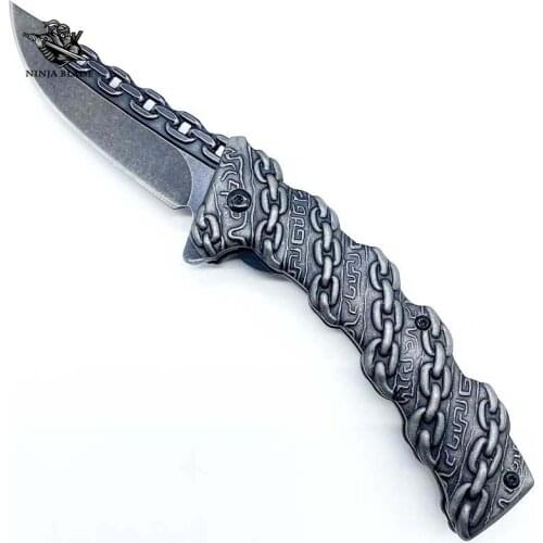 Hell Chains Outdoor Knife Camping Pocket EDC Cool Jackknife Ninja Blade Knife Collection
