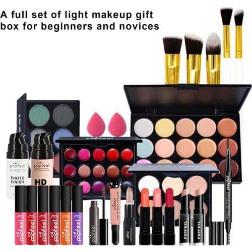 Beginner Friendly Useful All In One Makeup Kit Training Tool Makeup Set Smooth Texture for Travel