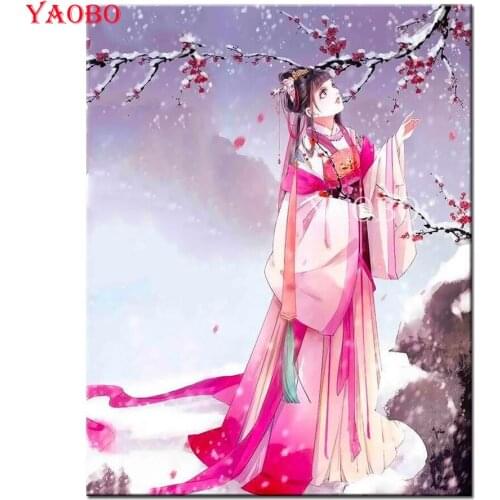 Full Square Diamond Painting Classical Beauty Snow Scene 5D DIY Diamond Embroidery Cross Stitch Kit Mosaic Art Home Decoration