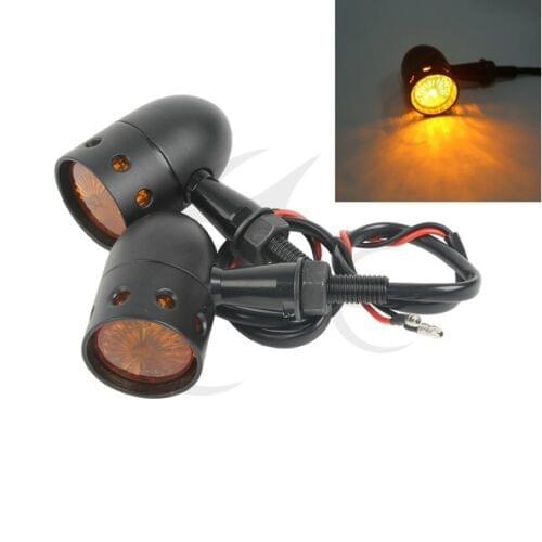 Motorcycle Cast Drilled Indicators Turn Signals For Harley Chopper Cafe Racer Retro
