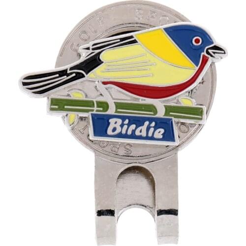Sturdy Magnetic Hat Golf Ball Marker Clip onto Golf Cap Visor Gift, Bird