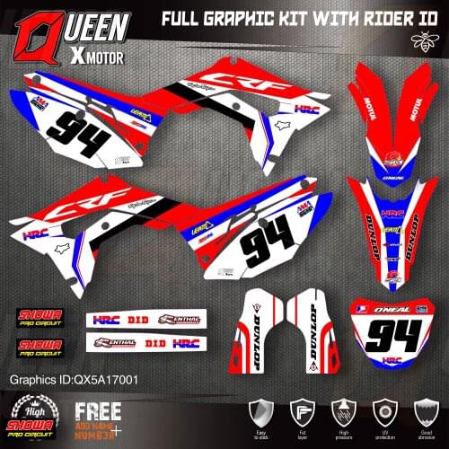 QUEEN X MOTOR Custom Team Graphics Backgrounds Decals Stickers Kit For HONDA 2018-2020 CRF250R 2017-2020 CRF450 001