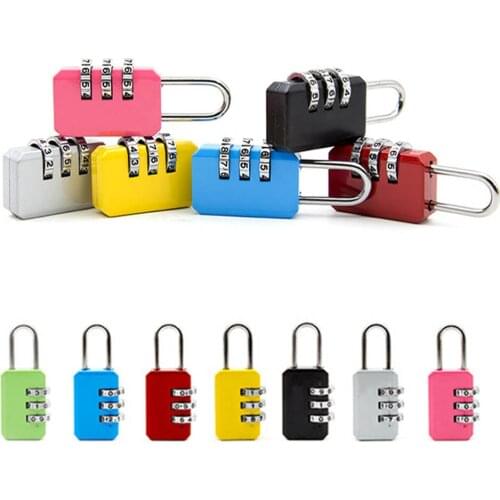 Resettable 3 Dial Digit Password Combination Padlock Suitcase Luggage Metal Code Lock Mini Coded Keyed Anti-Theft Locks