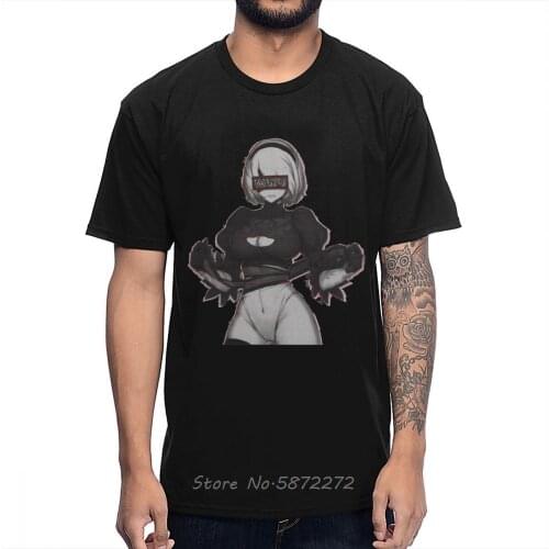 Sexy Ahegao Waifu YoRHa 2B NieR Automata T Shirt Unique Design For Man Streetwear T-shirt Cotton Tees Harajuku