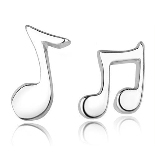 1 Pair Women Asymmetry Musical Notes Silver Plated Ear Studs Earrings Jewelry hot