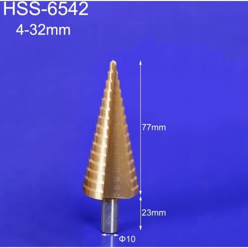 Step drill bit 32mm Triangle auger drill 4-32mm Triangular shank drill Straight flute step triangular pagoda shape