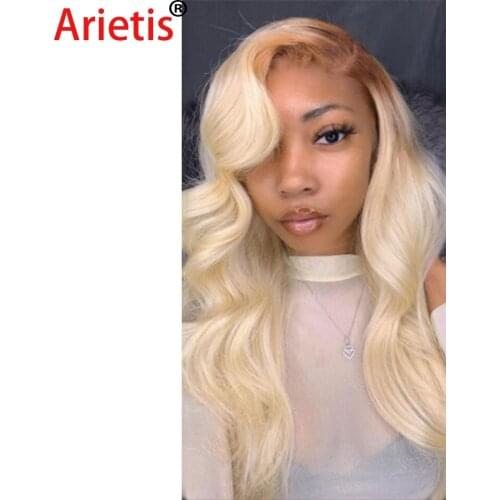 Arietis 613 Blonde Peruvian 14"-30" 150% Density Body Wave 100% Remy 13X6X1 T-part Lace Frontal Human Hair Wig For White Women
