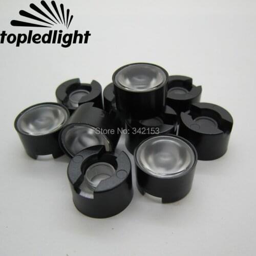 Topledlight 15MM 60 90 Degree Matt Led Lens With Black Holder Diameter 15MM Height 10MM For 1W 3W 5W High power Led Emitter Lamp