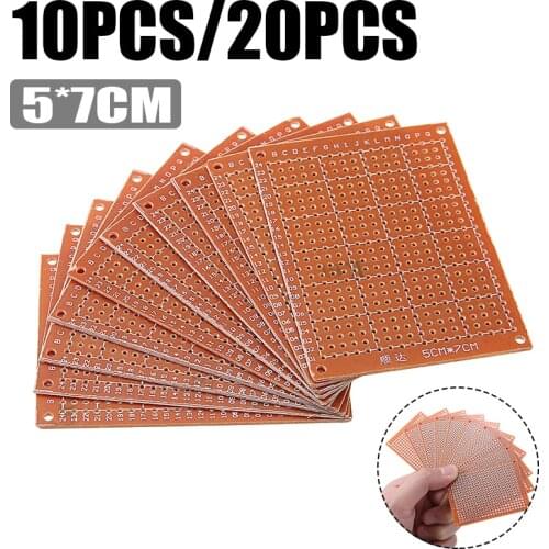 10/20pcs Universal PCB Board 50x70mm 2.54mm Hole Pitch DIY Prototype Paper Printed Circuit Board Panel Single Sided