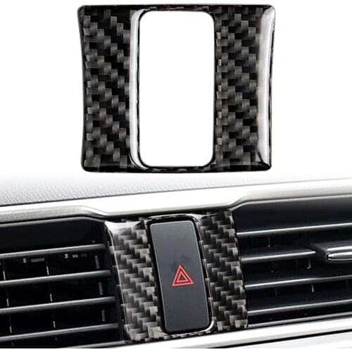 Carbon Fiber ABS Interior Warning Lamp Button Trim Cover For Mazda 3 Axela 2013 2014 2015 2016 2017 2018