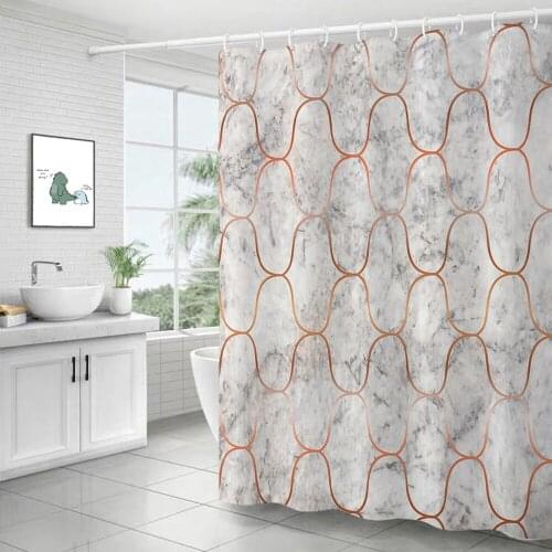 Waterproof Shower Curtains Fabric Polyester Marble Stripes Printing Shower Curtains Decorative Bathroom Shower Curtains