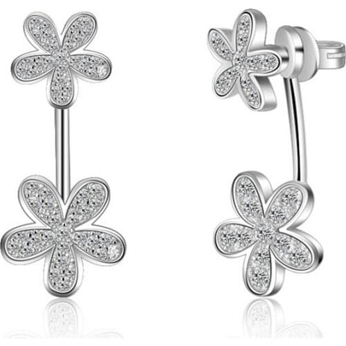 High Quality Fashion Women Jewelry Stud Earrings Cubic Zircon Crystal Earring Wholesale Enagagement Accessories