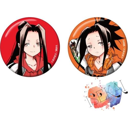 Shaman King Anime Badge Yoh Asakura Hao Asakura Metal Badge Brooch Pins