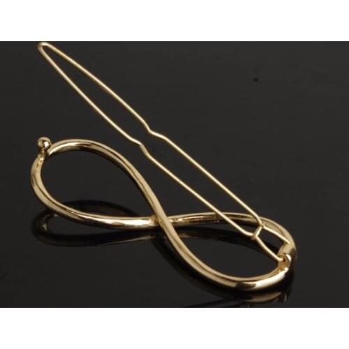 1 PC Fashion Women Infinity Hair Clips Barrette Hairpin Headband Styling Accessories Perfect Gift For Girls Silver Gold Color