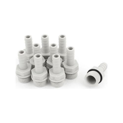 10pcs 3/8BSP to 8mm Straight In-Line Barbed Air Fuel Hose Joiner Tube Connector