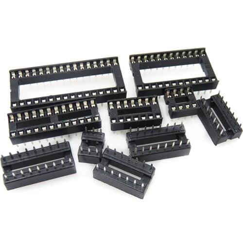 10PCS IC sockets 6 8 14 16 18 20 24 28 32 40 pin Connector DIP Socket DIP6 DIP8 DIP14 DIP16 DIP18 DIP20 DIP24 DIP28 DIP40 pins
