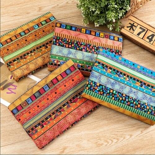 100% Cotton Pre-Cut Patchwork Fabric Nigeria Printed Stripe Bronzed Fabric Making Dress For Dolls Decorations Cloth 50*50cm/Pcs