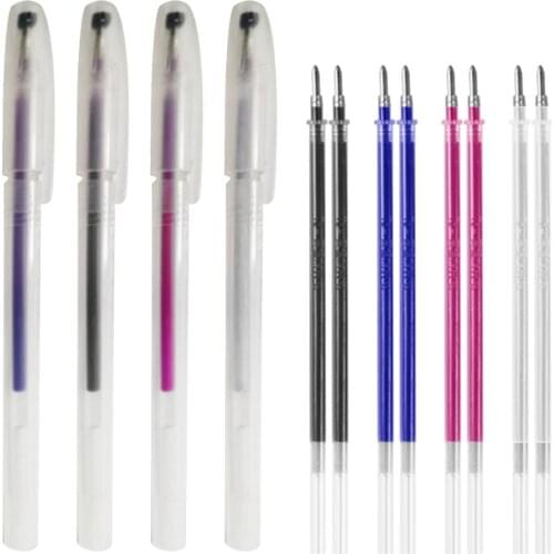 4PCS Heat Erasable Tailors Sewing Pens with 8PCS Refills for Tailors Sewing Quilting Dressmaking DIY Heat Erasable Fabric Marker