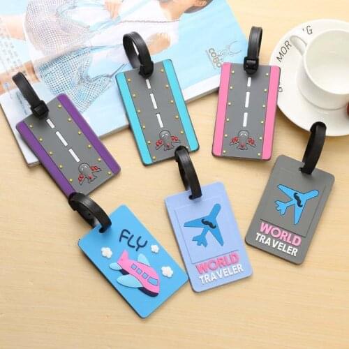 6 Colors Travel Accessories Luggage Tag "World Traveler" Silicon Suitcase ID Addres Holder Baggage Boarding Tag Portable Label