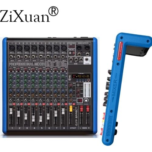 8 Channel Microphone Digital Sound Mixing Amplifier Console Professional Karaoke Audio Mixer With USB 48V Phantom Power