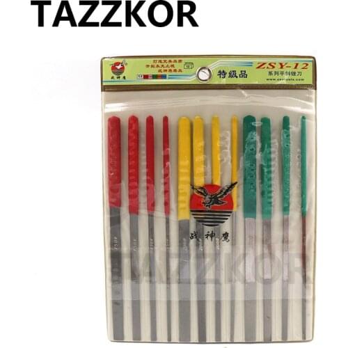 Grit Assorted Diamond File Mini Rasp Needle File Repair Wood Glass Grinding Hand File Tools For HSS Jade Wood Polish Tool 12 Set