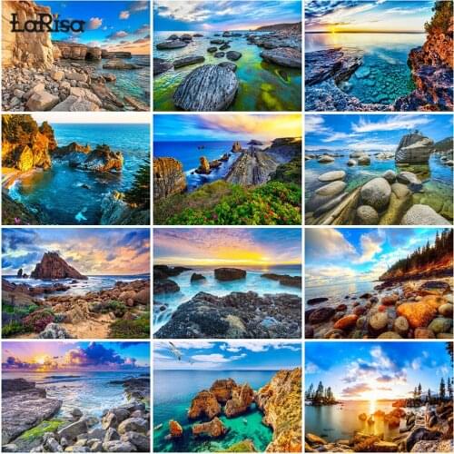 Diamond Painting Seaside 5D DIY Diamond Embroidery Natural Cross Stitch Landscape Hobby Handmade Gift Modern Home Decoration