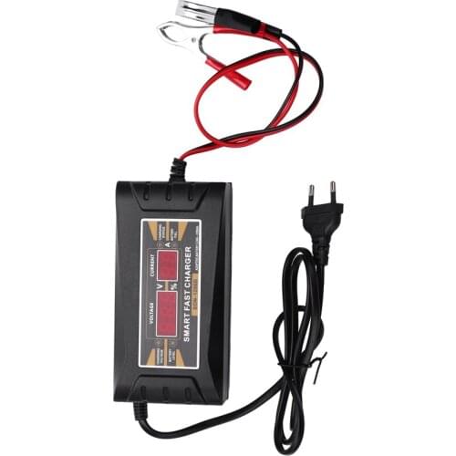 EU Plug Car Battery Charger 12V 6A 10A Intelligent Full Automatic Auto Smart Fast Power Charging For Wet Dry LCD Display