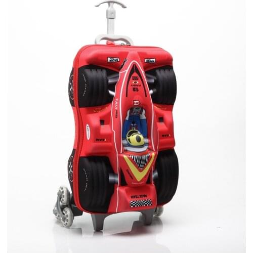 HOT 16" cars 3D extrusion EVA trolley case boy kids cool Climb stairs luggage suitcase Travel cartoon Boarding box child gift