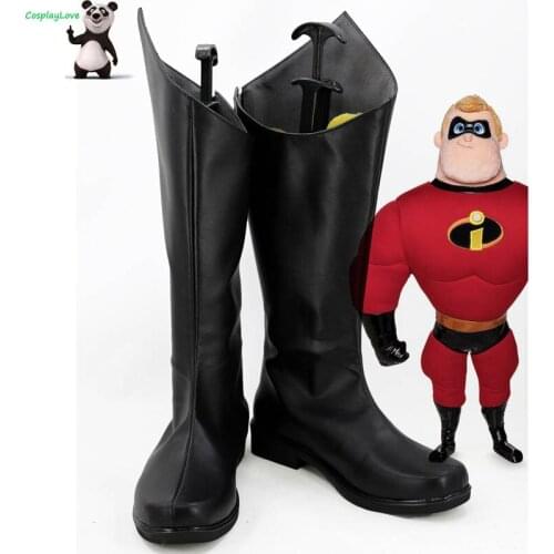 The Incredibles 2 Bob Parr Black Cosplay Shoes Long Boots CosplayLove For Halloween Christmas