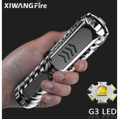 XIWANGFIRE Built-in 1200mAh Lithium Battery USB Rechargeable Portable Torch LED Flashlight Outdoor Lighting Waterproof Camping