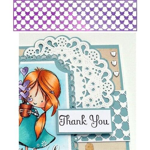 Connected Heart Background Frame Graceful Metal Cutting Dies Scrapbooking Album Paper DIY Cards Crafts Embossing Dies New 2019